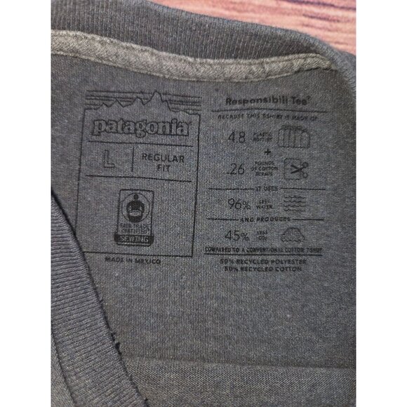 Patagonia Gray Responsibili-Tee Large Regular Fit Tshirt - Picture 5 of 6